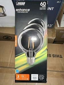 Feit Electric 60 Watt Enhance Vivid Natural Color Led G25 Filament Light Bulbs - Picture 1 of 3