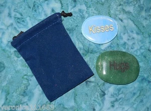 Hugs & Kisses Inspirational Meditation Gemstones Blue Bag NEW Opalite Aventurine - Picture 1 of 3