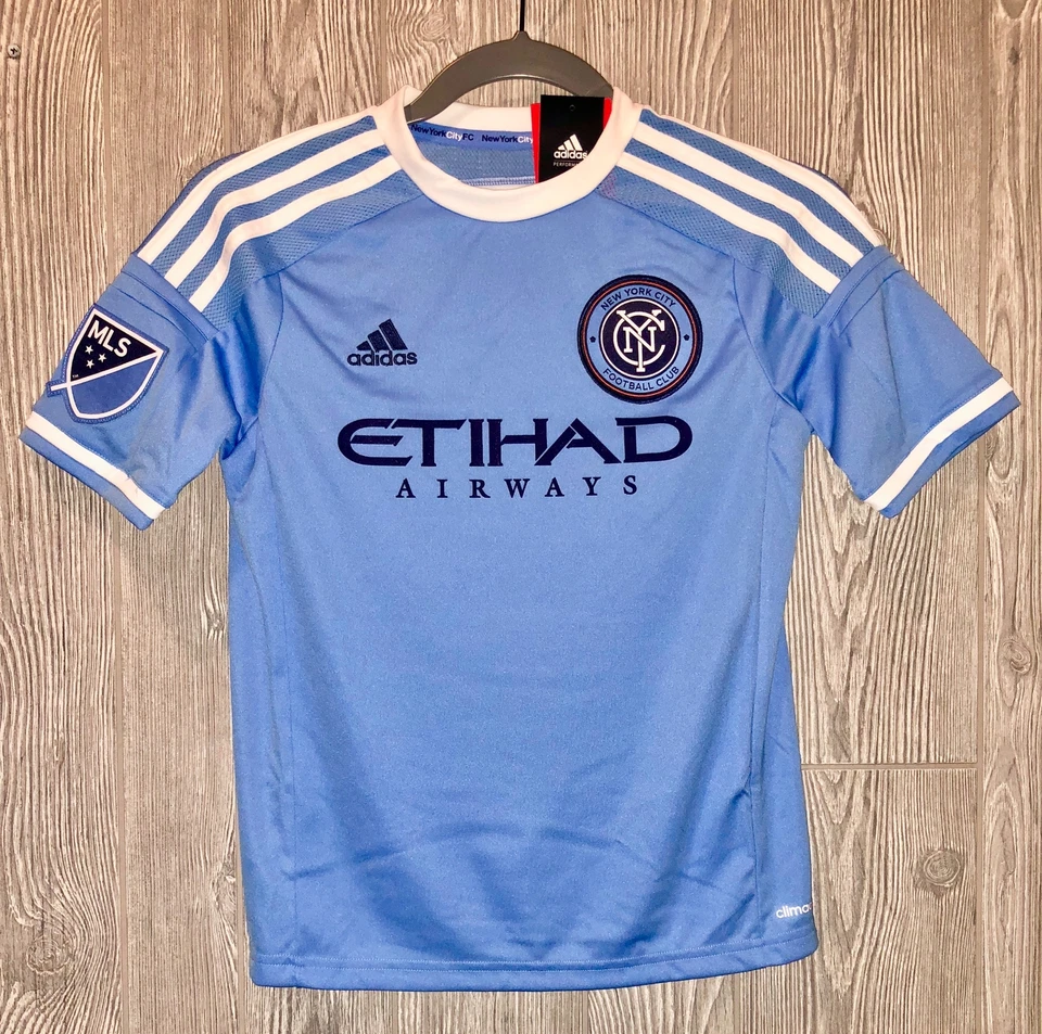 ADIDAS MLS New York City FC Blue S/S Home Soccer Jersey NEW Youth Boys Girls L - Image 1 of 3