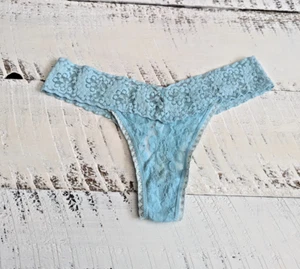 Secret Treasures Size S/5 Vintage Y2K Aqua Lace Thong Panty - Picture 1 of 4