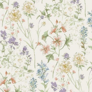 Laura Ashley Wild Meadow Wallpaper - Pattern 122764 - Chalk Pink - x2 Rolls New - Picture 1 of 7