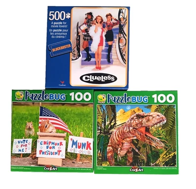3 Puzzlebug by CraZArt Jigsaw Puzzles 500 Piece & Two 100 Piece New Clueless - Image 1 of 4