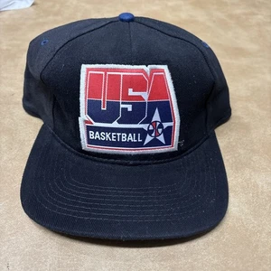 USA Basketball Dream Team Black NBA Snapback Drew Pearson Olympics Cap VTG 90s - Picture 1 of 6