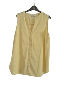 Women Papaya Plus Size Vest Happy Yellow UK 18 Buttons Up Excellent - Picture 1 of 3