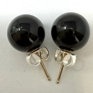 TIFFANY&Co. Onyx ball earrings sterling silver Authentic - Picture 1 of 4