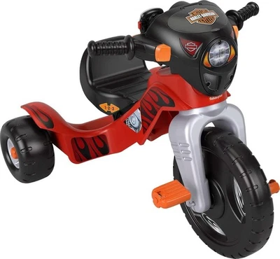 Triciclo Fisher-Price para niños pequeños Hot Wheels resistente triciclo bicicleta de juguete con empuñaduras de manillar Foto 1 de 4