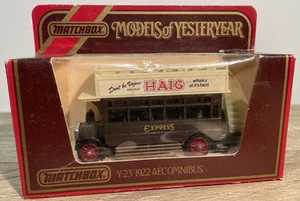 Lesney Matchbox Models of Yesteryear Y-23 1922 AEC Omnibus (HAIG WHISKY) 1982 - Picture 1 of 4