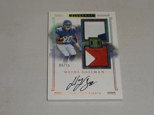 2017 Panini Impeccable Elegance Dual GLOVE HELMET Auto Wayne Gallman 09/15 - Picture 1 of 2