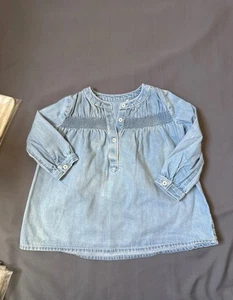 Tu Baby 100% Cotton Denim Dress. Size 3-6M - Picture 1 of 6