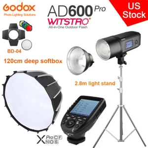 US Godox AD600Pro TTL HSS Flash+Xpro Trigger+120cm Softbox 280cm Stand BD-04 Set - Picture 1 of 12