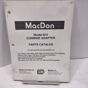 MacDon 872 Combine Adapter 962 972 Headers parts catalog 2001 54 Pages NOS - Picture 1 of 8