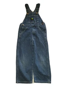 John Deere Denim Overalls Size 5 Youth Kids Boy Girl Blue Jean Denim Bibs - Picture 1 of 10