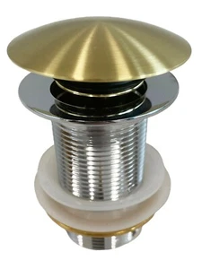 Vanity Basin Cover Pop Up Mushroom Waste Plug without overflow 32mm BRUSHED GOLD - Picture 1 of 1