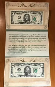 1993 & 1995 $5 Star Notes Matching Serial - Atlanta and Chicago- Low Serial -OGP - Picture 1 of 3