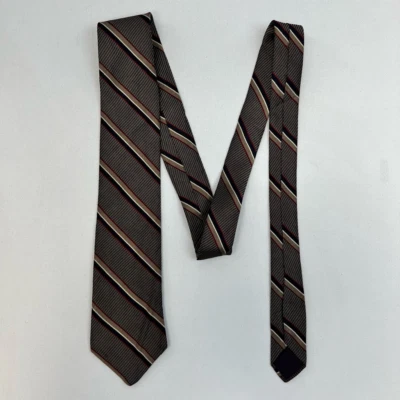 Corbata corta Oleg Cassini para hombre multicolor a rayas clásica tejida 55 3/4" Foto 1 de 4