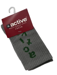 Active O/S Tumbler Gray Youth Volume Logo Skateboarding Socks - Picture 1 of 5