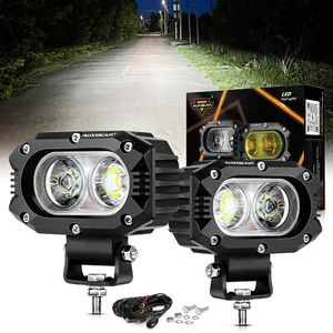 AUXBEAM 4" LED Pods Light Bar White Flood Fog Lamp Offroad Driving Truck ATV SUV - Picture 1 of 12