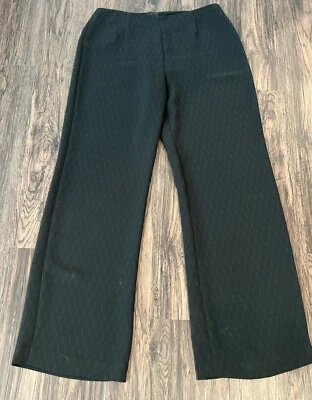 Yansi Fugel High Waist Straight Leg Microfiber Trouser Pants Bottle Green Sz 12 - Image 1 of 4