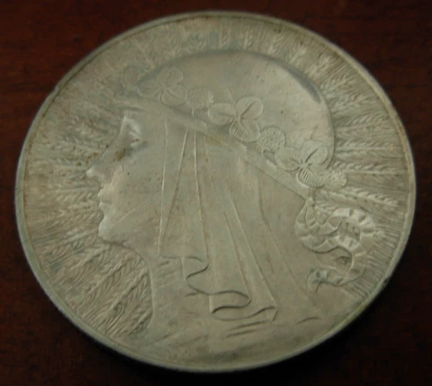 Poland 1933 Silver 10 Zlotych AU Queen Jadwiga Cover