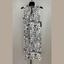 NEW Rachel Roy Leopard Print Dress Womens Medium black white gray cocktail