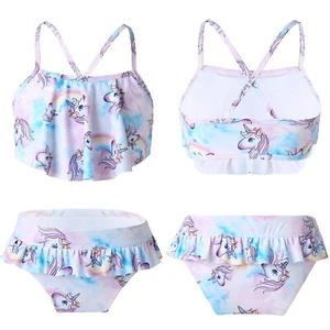 Girls Swimsuit Swim Set Beach Swimwear Bikini Briefs Sports Shorts Pool Tops - Picture 1 of 15