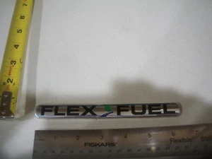 FORD FLEX FUEL GREEN BLUE EMBLEM SYMBOL LOGO CHROME BADGE OEM USED - Bild 1 von 1