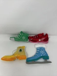 Felt Plush Christmas Ornaments 6-7" Dressed plush Felt 4 Unique Shoe Ornaments - Picture 1 of 8