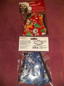 FRECHE oder SCHÖNE GESICHTSMASKE 2 PACKUNGEN Erwachsene Einheitsgröße WEIHNACHTEN wiederverwendbar waschbar - Bild 1 von 1