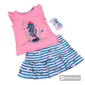 Tommy Bahama girls skort tank hair clip nautical beach summer set size S 5-6 - Picture 1 of 8