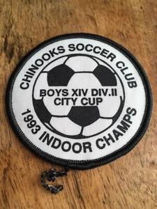 Vtg 3" Chinooks Soccer Club Patch Calgary Alberta Canada 1993 Champs City Cup - Picture 1 of 3