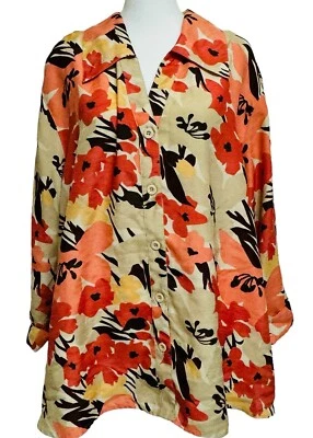 Camisa Top Selene Sport Y2K Mujer Retro Floral Plus 4X Multicolor Manga 3/4 Foto 1 de 4