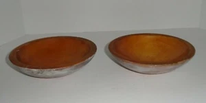 Lot of 2 Vintage Signed MUNISING BOWLS Small Wooden Salad Dough Mixing Bowl 6" - Picture 1 of 9