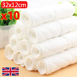 10x Muslin 100% Cotton White Nappy Baby Nappies Pack Cloth Reusable Bib Wipe - Picture 1 of 7