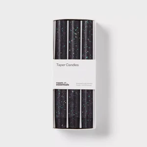 Nuovo set di candele coniche 6 pezzi 8 pollici nero maculato - Room Essentials - Foto 1 di 5
