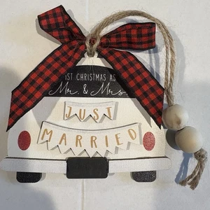 Weihnachten Hochzeit Ornament Mr and Mrs Geschenk - Füllen Sie Ihr Date Just Married aus - Bild 1 von 3