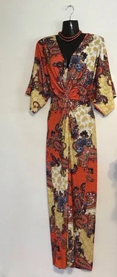 Women’s Venus Drape Sleeve Multicolored Maxi Dress With Twisted Front.￼Size M - Image 1 of 4