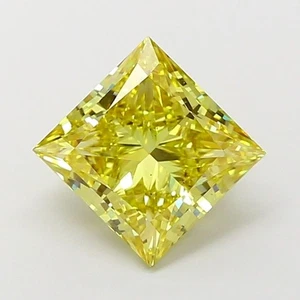 Princess Cut 3.01 Ct Fancy Intense Yellow VS2 IGI Certified Lab Diamond Wedding - Picture 1 of 11