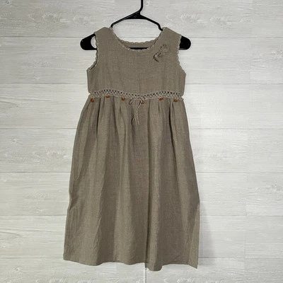 Girls 100% Linen Dress With Matching Doll - Image 1 of 4