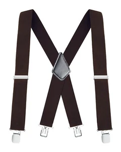 Buyless Fashion Mens Suspenders 48" Elastic Adjustable Heavy Duty 2" Wide X Back - Picture 1 of 77