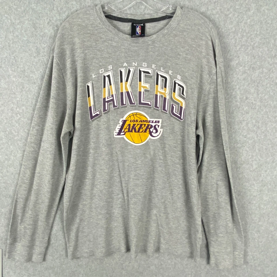 Los Angeles Lakers Mens Shirt XL Gray Basketball NBA Logo Thermal Knit - Image 1 of 4