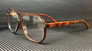 GUCCI GG1044O 003 Blue Transparent Men's 57 mm Eyeglasses - Picture 1 of 5