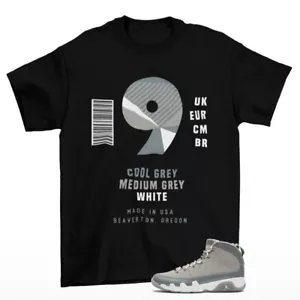Sneaker Label Shirt Black to Match Jordan 9 Retro Cool Grey HV4794-011 - Picture 1 of 2