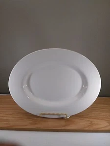 Tabletops Unlimited White Large Oval Serving Plate White Heavy Ceramic - Picture 1 of 6