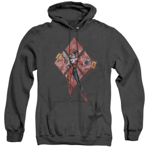 HARLEY QUINN DIAMONDS Licensed Hooded Sweatshirt Heather Hoodie SM-3XL - Picture 1 of 2