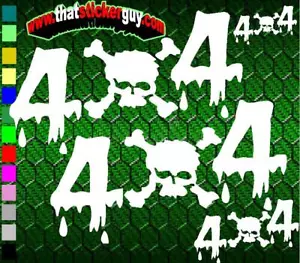 4x4 SKULL Stickers fits ford F150 F250 4x4 TRUCK BED decal fits Chevy Silverado - Picture 1 of 18