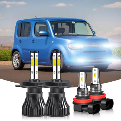 PARA Nissan Cube 2009-2014 Faróis de LED Faróis de Neblina Lâmpadas de Feixe Alto/Baixo 6000K - Imagem 1 de 4