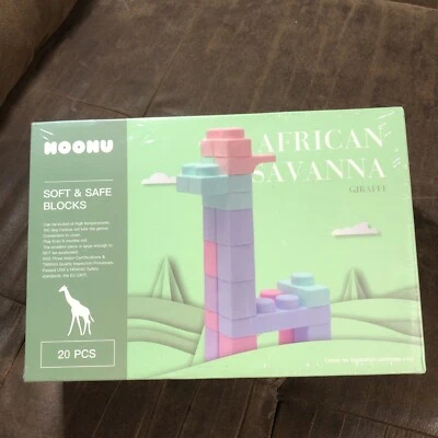 MOOMU Safe Soft Silicone Building Blocks For Kids, Preschool Learning 20 Pcs - Image 1 of 2