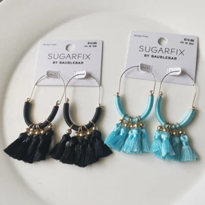 Neu Sugarfix Reifen hängende Ohrringe Geschenk Frauen Urlaub Schmuck 2 Farben ausgewählt - Bild 1 von 6