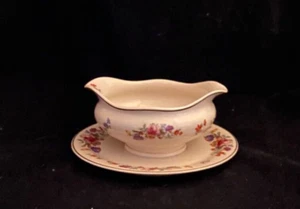 Syracuse Old Ivory Sharon Gravy Boat w/ attached underplate USA HTF - Picture 1 of 3