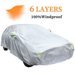 Car Full Cover Waterproof All Weather 6 Layer For Sedan Outdoor Full Protection
